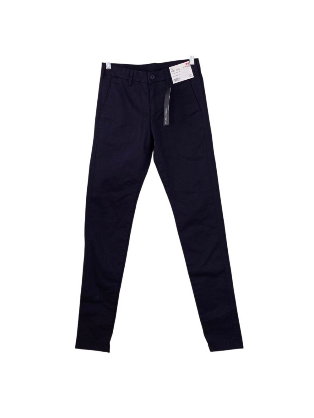 NWT Uniqlo Chino Pants 28 x 34 Navy Skinny Fit Extra Stretch Cotton Casual Edgy